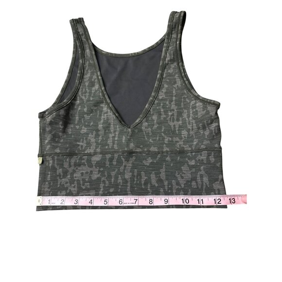 Lululemon Power Pivot Tank Top 6? 4? Olive Green Camo Workout Cropped Small - Picture 4 of 6